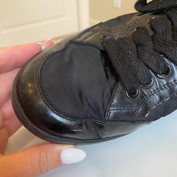 Prada Black Nylon and Patent Leather Low Top Sneakers Size 7 or 8 or 8.5 - Picture 15 of 17
